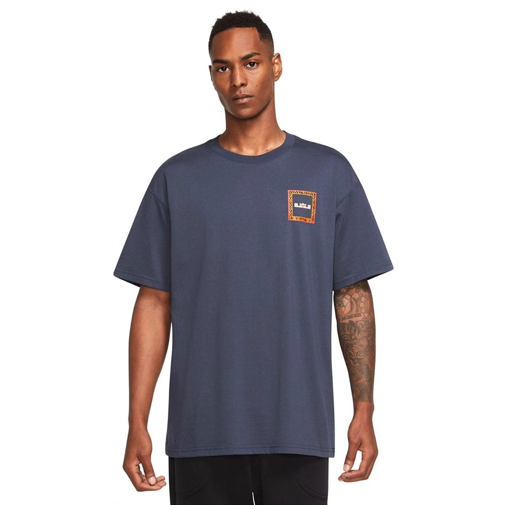Nike XXL LeBron James "Crown Safari" Graphic Loose Fit Tee - Midnight Navy